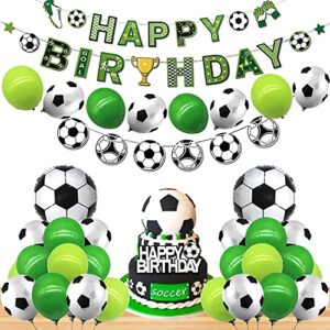 soccer birthday party decorations soccer happy birthday banner soccer balloons for men’s boy’s soccer birthday party sports theme party football theme party supplies