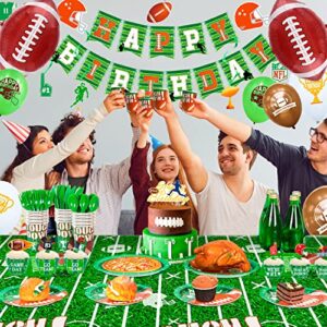 Football Birthday Party Supplies,168pcs Football Birthday Party Decorations&Tableware Set-Football Party Plates Napkins Cups Tablecloth Balloons Banner ect Football Theme Party Supplies for Boys Kids