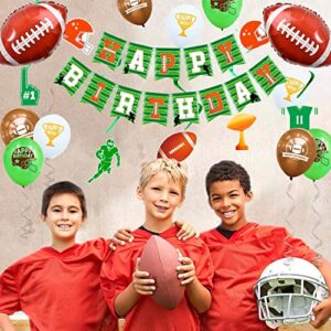 Football Birthday Party Supplies,168pcs Football Birthday Party Decorations&Tableware Set-Football Party Plates Napkins Cups Tablecloth Balloons Banner ect Football Theme Party Supplies for Boys Kids