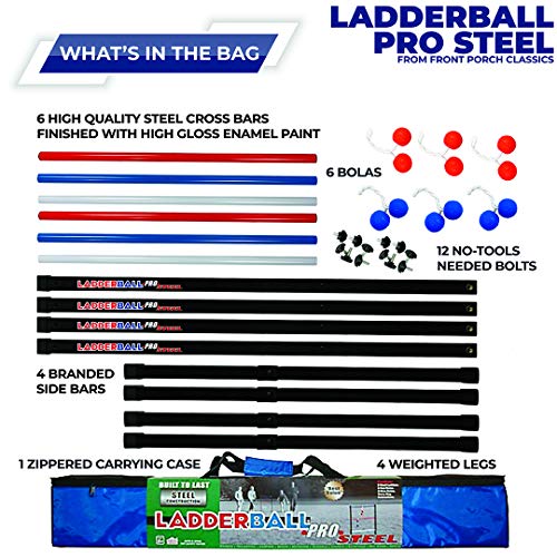 Maranda Enterprises Ladderball Pro Steel, Black, Blue, Red, White