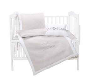 mini manilla hotel style 5 piece crib set white/stone