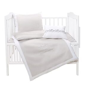 Mini Manilla Hotel Style 5 Piece Crib Set White/Stone