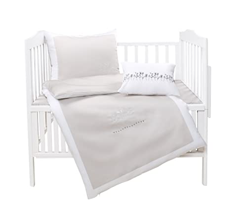 Mini Manilla Hotel Style 5 Piece Crib Set White/Stone