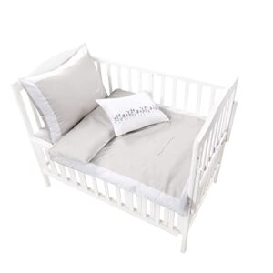 Mini Manilla Hotel Style 5 Piece Crib Set White/Stone