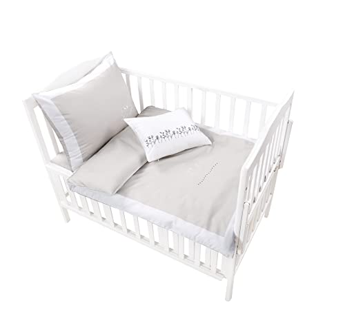 Mini Manilla Hotel Style 5 Piece Crib Set White/Stone