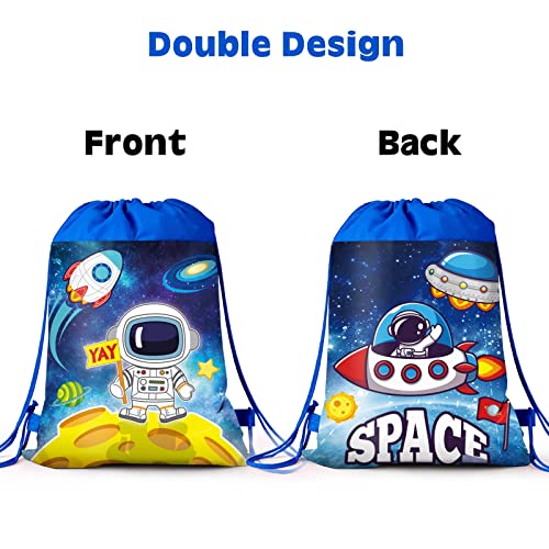 Beyton 24 PCS Outer Space Party Supplies Goodies Drawstring Bags,Space Galaxy Birthday Party favors bags For Boys Space theme birthday Party Decoration