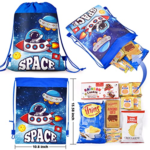 Beyton 24 PCS Outer Space Party Supplies Goodies Drawstring Bags,Space Galaxy Birthday Party favors bags For Boys Space theme birthday Party Decoration