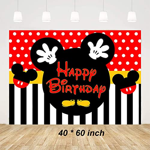 Dilyreke Red 2nd Birthday Mouse Themed Party Decorations for Boy Oh Twodles Birthday Party Supplies Banner and Balloon Set