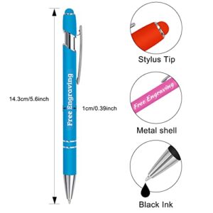 Personalized Pens with Stylus Tip - FREE PERSONALIZATION - Customized Stylus Ballpoint Pens with Your Name,Text,Message for Business,Graduation,Anniversaries-Custom Pens 12 pcs/pack (Assorted)