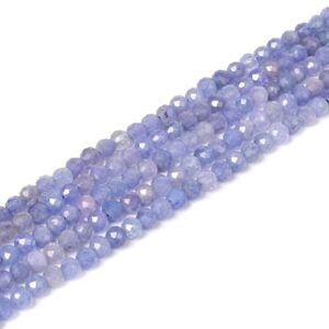 natural tanzanite 4mm faceted ball spacer loose beads 16 inch for jewelry making beads