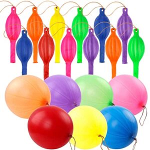 rubfac 80 punch balloons punching balloon heavy duty party favors for kids, bounce balloons with rubber band handle for birthday party