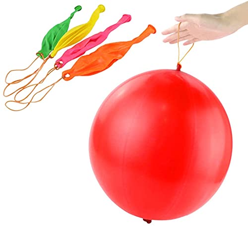 RUBFAC 80 Punch Balloons Punching Balloon Heavy Duty Party Favors For Kids, Bounce Balloons with Rubber Band Handle for Birthday Party