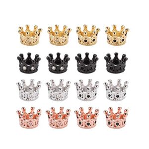 16 pcs crown beads, crown spacer beads, crown pendant inlaid with zircon loose beads, for bracelet necklace jewelry diy accessories