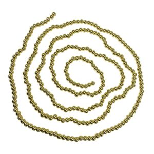 mmvolesy 6mm 14k diy jewelry handmade beaded beads gold plated brass beads long-lasting round smooth spacer beads seamless gold metal beads for stackable necklace, bracelet, earring making (300pc)