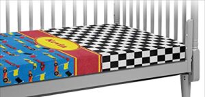 racing car crib fitted sheet (personalized)