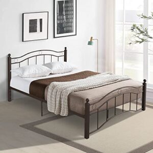 voohek metal king size bed frame with headboard and footboard,storage space under the frame,no box spring needed,noise free,black