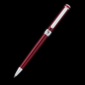 Scriveiner Deep Crimson Ballpoint Pen - Stunning Red Lacquer Luxury Pen, Chrome Finish, Schmidt Black Refill, Best Ball Pen Gift Set for Men & Women, Professional Executive Office, Nice Designer Pen