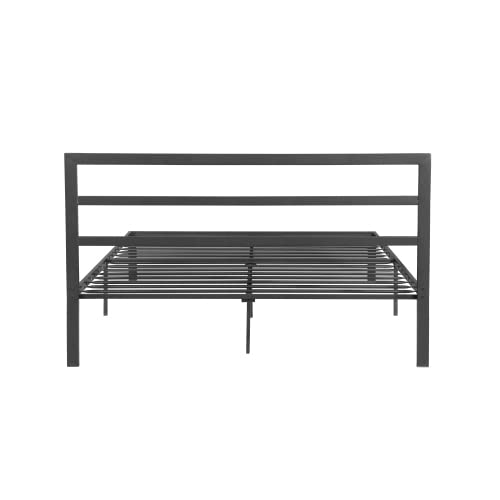 Ochangqi 14 Inch Queen Size Bed Frame Metal Platform Bed with Spindle Headboard Footboard/Mattress Foundation/No Box Spring Needed/Underbed Storage Space/Steel Slat Support/Easy Set up, Black