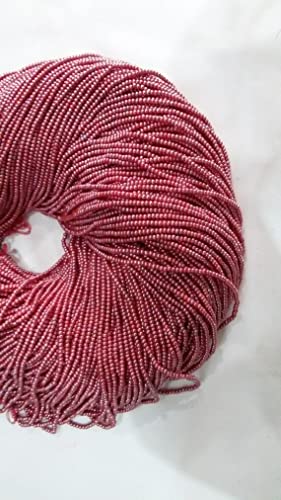 1 Strands Pink Fuchsia Stabilized Spacer Seed Beads Rondelle - Each Strand is 10.5" Long, Beads Measure 2-2.5mm Long Strand