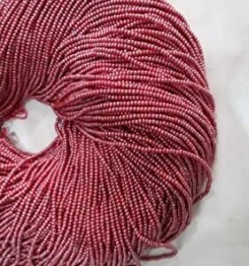 1 Strands Pink Fuchsia Stabilized Spacer Seed Beads Rondelle - Each Strand is 10.5" Long, Beads Measure 2-2.5mm Long Strand