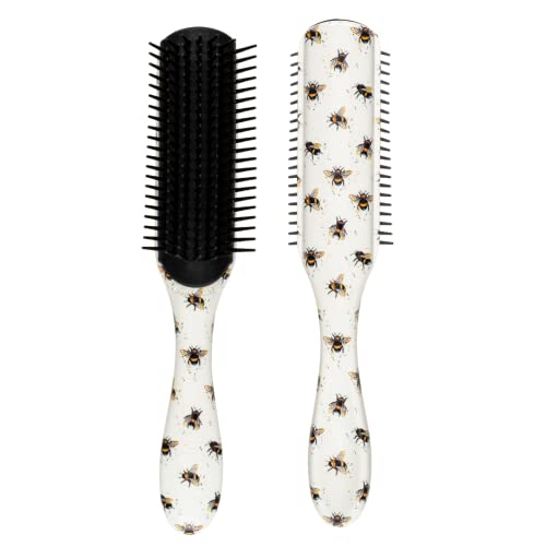 Denman Curly Hair Brush D3 (Bee) 7 Row Styling Brush for Detangling, Separating, Shaping and Defining Curls - For Women and Men