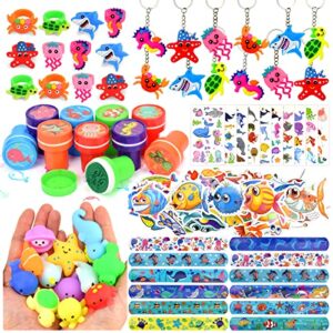 122pcs under the sea party favors for kids, ocean sea party favors, cute sea animal themed party supplies for boys girls, ocean themed gifts pinata for birthday party classroom rewards for kids