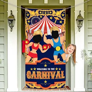 katchon, carnival photo booth backdrop - large, 72x36 inch | carnival photo banner for carnival theme party decorations | carnival backdrop, carnival decorations for event | mardi gras decorations