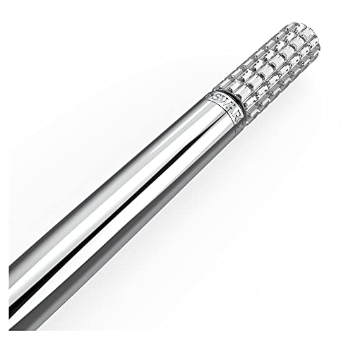 SWAROVSKI Ballpoint Pen, Chrome Plated Casing with Aqua Flatback Crystals, inspired by the Lucent Jewellery Collection