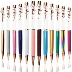 Oddmoal 12 Pack Colorful Empty Tube Floating DIY Pens with Liquid Flower Sand filled,Creative Herbarium Empty Twist Metal Ballpoint Pens for Gift