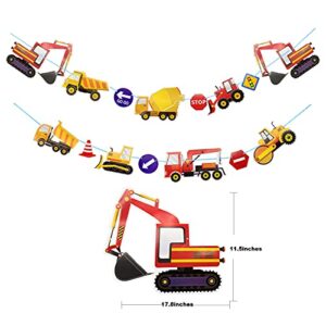 Construction Themed Birthday Party Supplies for Boys - Dump Truck and Tractor Party Decorations Set For Kids,Include Plates,Cups,Napkins,Balloon,Tablecloth and Banner,24 Guests,235 Pcs