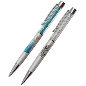 swarovski crystal set of 2 limited edition stainless steel ballpoint pens