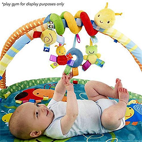 MIXCUT Infant Stroller Toy, Baby Spiral Activity Hanging Toys, Infant Baby Worm Crib Bed Around Rattle Bell Cartoon Insect Stroller Hanging Stuffed Wrap Spiral Safety Plush Toys, Car Seat Toy for Kids