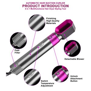 Hot Air Brush, Professional Hair Dryer Brush Straightener Volumizer Tool, Detachable Styling Brush Negative Ion Hair Curler for All Hairstyles