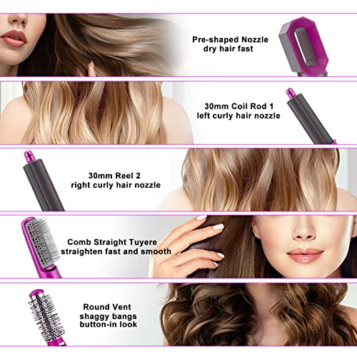 Hot Air Brush, Professional Hair Dryer Brush Straightener Volumizer Tool, Detachable Styling Brush Negative Ion Hair Curler for All Hairstyles