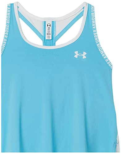 Under Armour Girls' Knockout Tank Top , Fresco Blue (481)/White , Youth X-Large