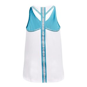 Under Armour Girls' Knockout Tank Top , Fresco Blue (481)/White , Youth X-Large