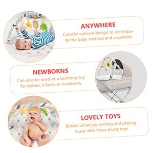 Kisangel 4pcs Stroller Travel Shape Toy with Crib Adorable Rattle Mobile Baby Accessories Seat Bed Pendant Car Soft Play Ornament Learning for Infant Bell Arch Moon Activity Hanging Toys