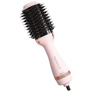 foxybae baby blush blowout brush - professional hair volumizer brush with nylon and boar bristles - hair dryer and brush combo - shine enhancing brush - perfect hair styling tool - light pink