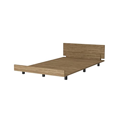 Epinki Twin Bed Frame Pine, Beige, Particle BoardLow Profile Bed, Easy Assembly
