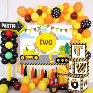 uoyoi Construction 2nd Birthday Party Decorations Balloon Boxes,3Pcs Truck Two Years Old Baby Birthday Party Supplies,Construction Theme Party Supplies Favors Baby Shower Decor Photo Props for Boy