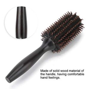 Boar Bristle Round Styling Hair Brush Solid Wood Roller Round Comb Heat Resistant Anti Static Hairdressing Comb Blow Dryer & Curling Roll Hairbrush