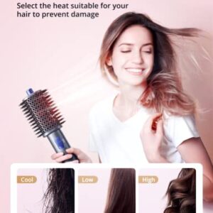 Hair Dryer, Blow Dryer Brush, Volumizer with 1300W High Speed Brushless Motor 11000 RPM, All-in-One Salon-Grade Beauty Tool, Heated Styling Brush with Negative Ions for Straight, Curly and Fluffy Hair