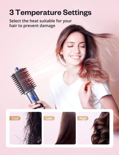 Hair Dryer, Blow Dryer Brush, Volumizer with 1300W High Speed Brushless Motor 11000 RPM, All-in-One Salon-Grade Beauty Tool, Heated Styling Brush with Negative Ions for Straight, Curly and Fluffy Hair