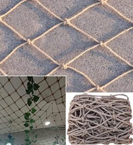 safety anti-fall fence net for child pet cat, car cargo hemp rope net, mesh binding rope jute net, balcony stair protection fence rope net, outdoor garden vintage decorative net ( color : 6mm/12cm , s