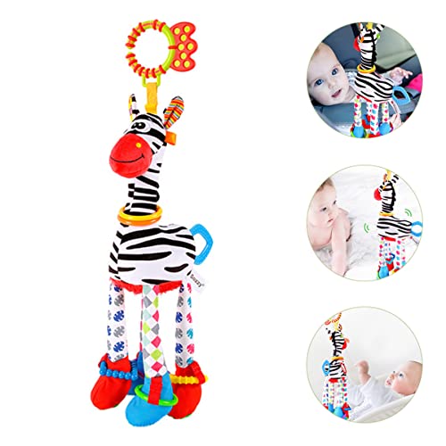 Toddmomy Stuffed Educational Sensory Animals Ster Baby Learning Soft Hanging Toys Toy Bed Pendants Plush Newborn Crib Squeaky Doll Plaything Crinkle Shape Car for Animal Zebra Around