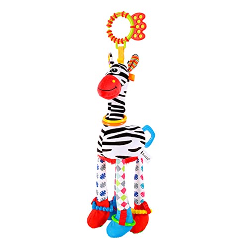 Toddmomy Stuffed Educational Sensory Animals Ster Baby Learning Soft Hanging Toys Toy Bed Pendants Plush Newborn Crib Squeaky Doll Plaything Crinkle Shape Car for Animal Zebra Around