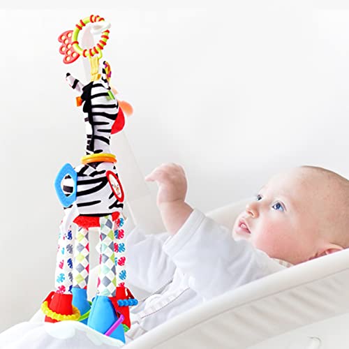 Toddmomy Stuffed Educational Sensory Animals Ster Baby Learning Soft Hanging Toys Toy Bed Pendants Plush Newborn Crib Squeaky Doll Plaything Crinkle Shape Car for Animal Zebra Around