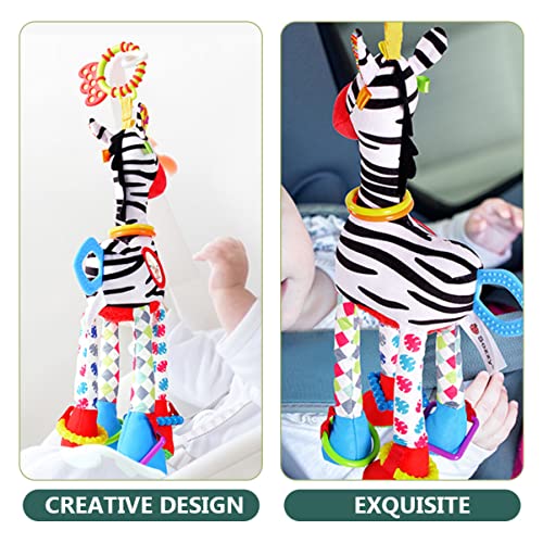 Toddmomy Stuffed Educational Sensory Animals Ster Baby Learning Soft Hanging Toys Toy Bed Pendants Plush Newborn Crib Squeaky Doll Plaything Crinkle Shape Car for Animal Zebra Around