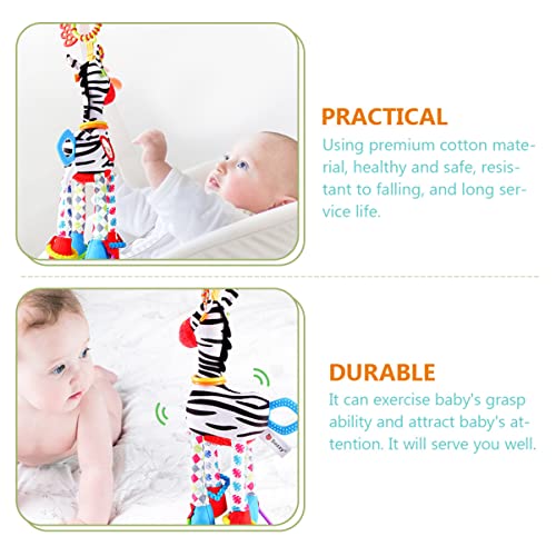 Toddmomy Stuffed Educational Sensory Animals Ster Baby Learning Soft Hanging Toys Toy Bed Pendants Plush Newborn Crib Squeaky Doll Plaything Crinkle Shape Car for Animal Zebra Around