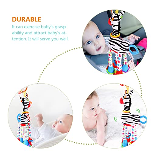 Toddmomy Stuffed Educational Sensory Animals Ster Baby Learning Soft Hanging Toys Toy Bed Pendants Plush Newborn Crib Squeaky Doll Plaything Crinkle Shape Car for Animal Zebra Around